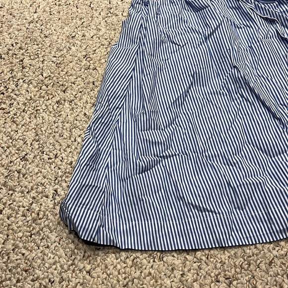 NWT J Crew Short Sleeve Collared Mini Dress Blue White Stripe Sz 4 - Picture 5 of 9